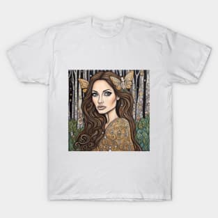 Angelina Jolie as a fairy in the woods T-Shirt